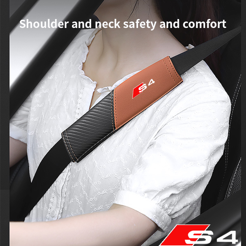 غطاء حزام مقعد السيارة وسادة الكتف ، الملحقات الداخلية لأودي S4 ، 1 *
