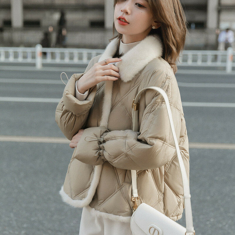 المرأة الشتاء القطن مبطن سترة ، النسخة الكورية ، سميكة خليط الإناث Vintage ، تقليد المنك المخملية معطف ، U945