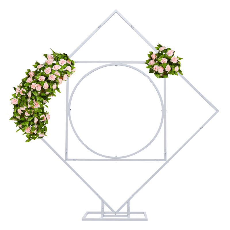 حامل خلفية معدني قوس لبالونات الزفاف ، إطار عرض الزهور ، مظهر فاخر ، ديكور الحفلات ، 6.6 قدم