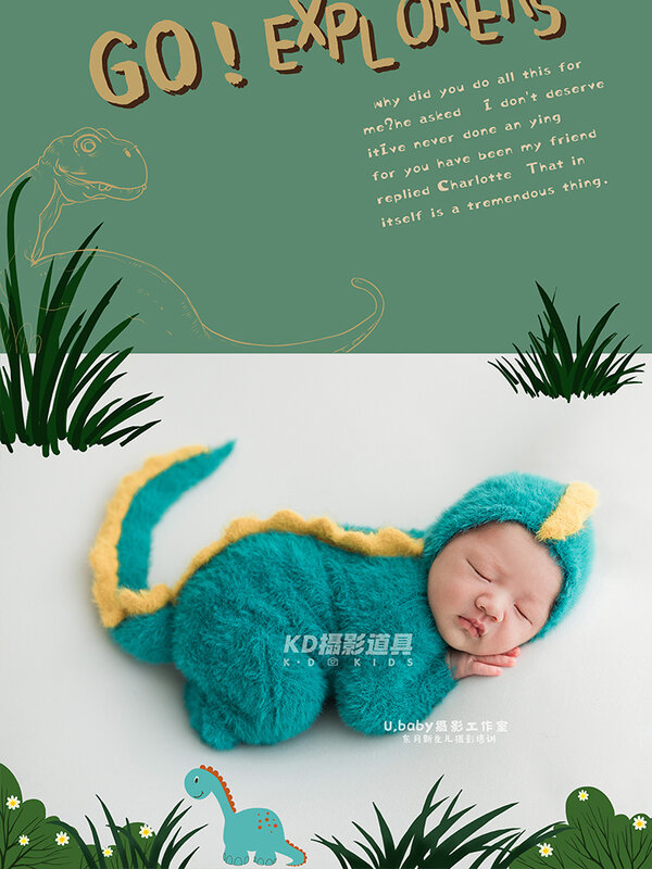 ملابس ديناصور القمر الكامل للطفل ، مستلزمات التصوير الفوتوغرافي ، صور استوديو التصوير الفوتوغرافي لحديثي الولادة ، منتج جديد