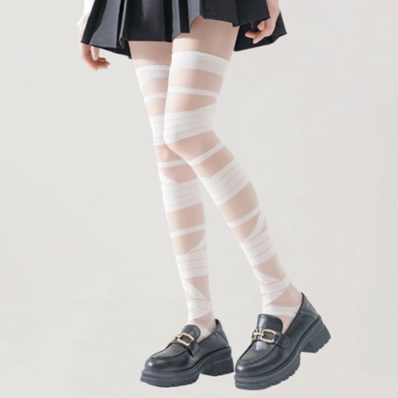 لوليتا الفتاة جوارب الركبة عالية ، جوارب الركبة عالية ، طويلة ، شفافة ، رقيقة جدا ، النمط الياباني ، Y2k ، الفخذ العليا ، المرأة #6