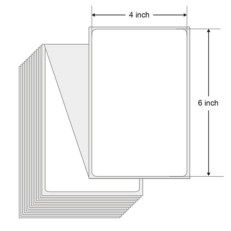 4 "x 6" ورقة التسمية الحرارية 100x150 مللي متر 100 ورقة/كومة ملصقات لاصقة لتسميات الشحن الحراري DHL UPS اكسبرس الباركود