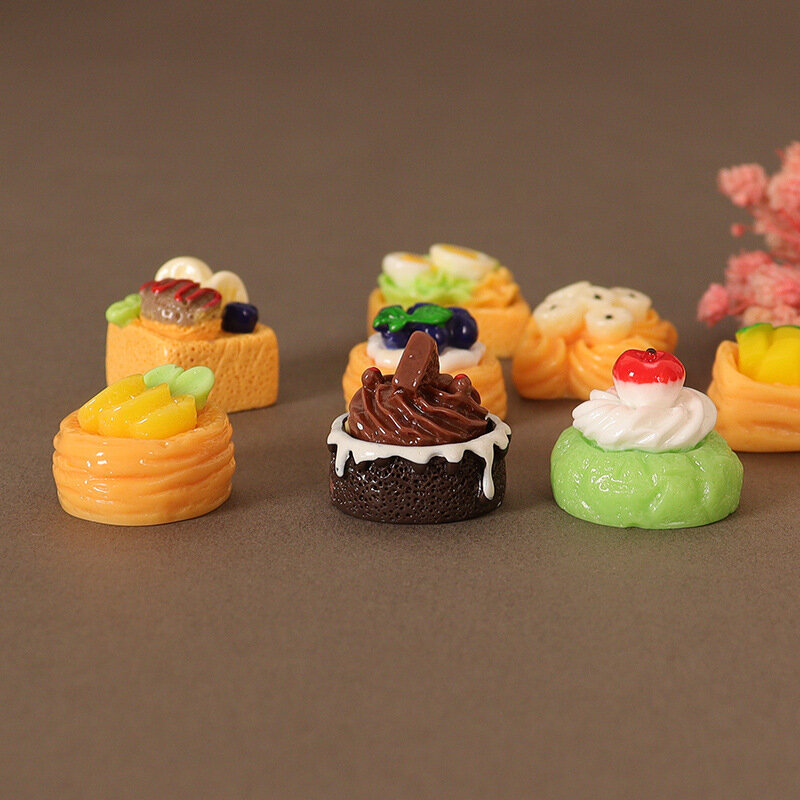 بيت دمية مصغر مع طبق وشوكة ، محاكاة للكعك ، نموذج حلوى ، ألعاب للزينة الصغيرة ، إكسسوارات بيت الدمية