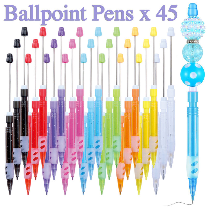قلم رصاص قابل للخرزة للكتابة والرسم ، أقلام رصاص تدوم طويلاً ، هدية تصنعها بنفسك ، مستلزمات منزلية ومدرسة ، 45 أو