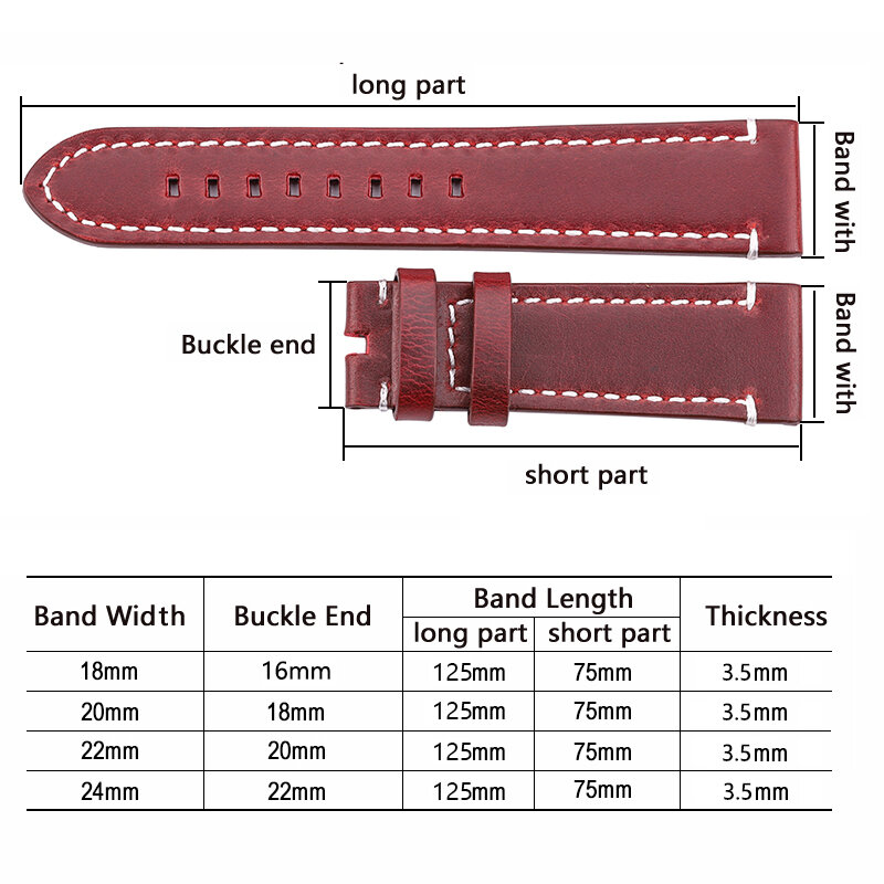خمر جلد طبيعي Watchband 7 ألوان حزام 18 مللي متر 20 مللي متر 22 مللي متر 24 مللي متر النساء الرجال جلد البقر حزام ساعة ذكية حزام الملحقات