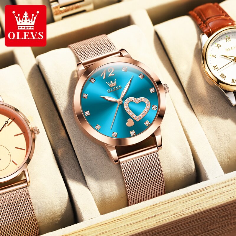 ساعة يد نسائية مقاومة للماء من الفولاذ المقاوم للصدأ ، ساعة كوارتز زرقاء ، ساعات نسائية ، علامة تجارية مشهورة ، أزياء فاخرة
