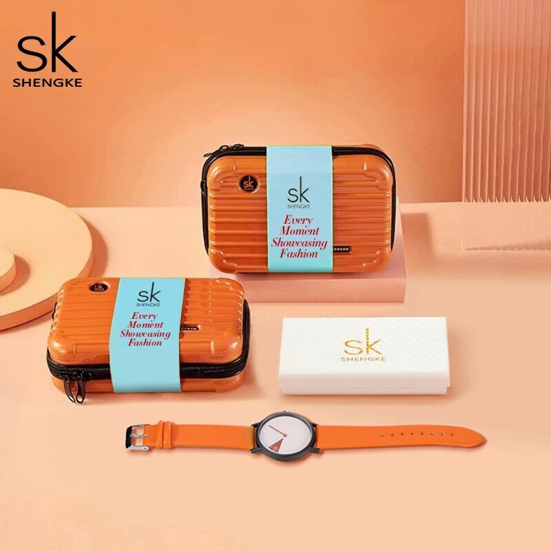 ساعات يد Shengke-Quartz للنساء ، ساعات للسيدات ، تصميم إبداعي ، علامة تجارية راقية ، ساعة جديدة ، هدايا نسائية ، 3 روض