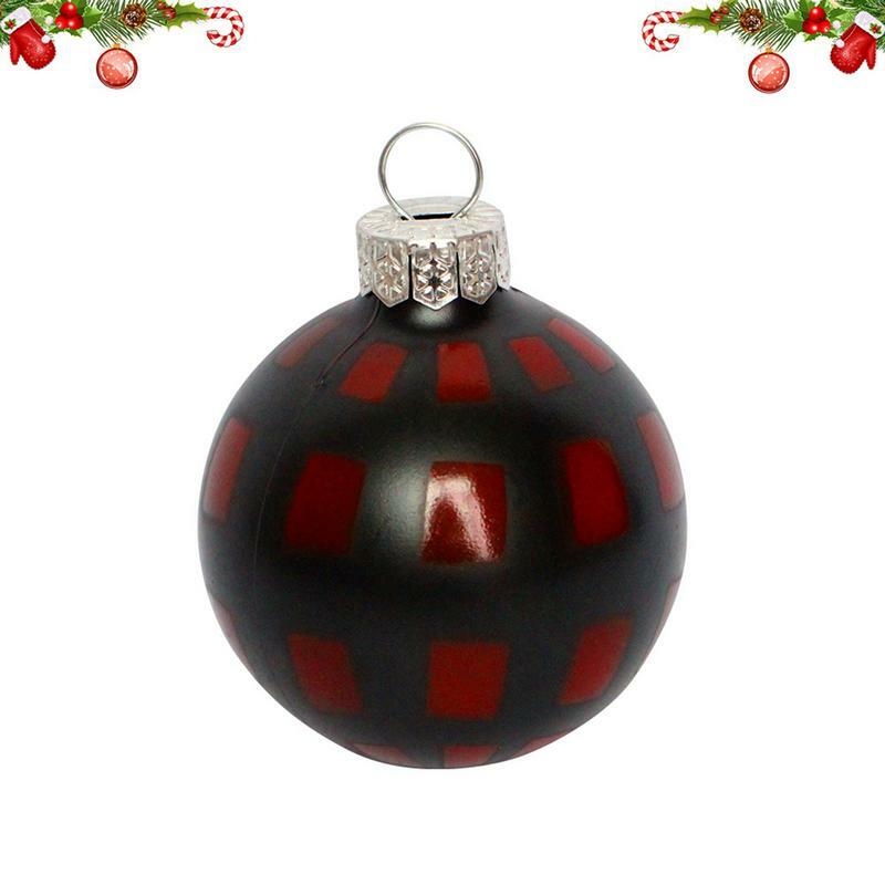 منقوشة الكرة تصميم شجرة عيد الميلاد زخرفة ، لوازم الفن والحرف الإبداعية ، أسود أبيض وأحمر