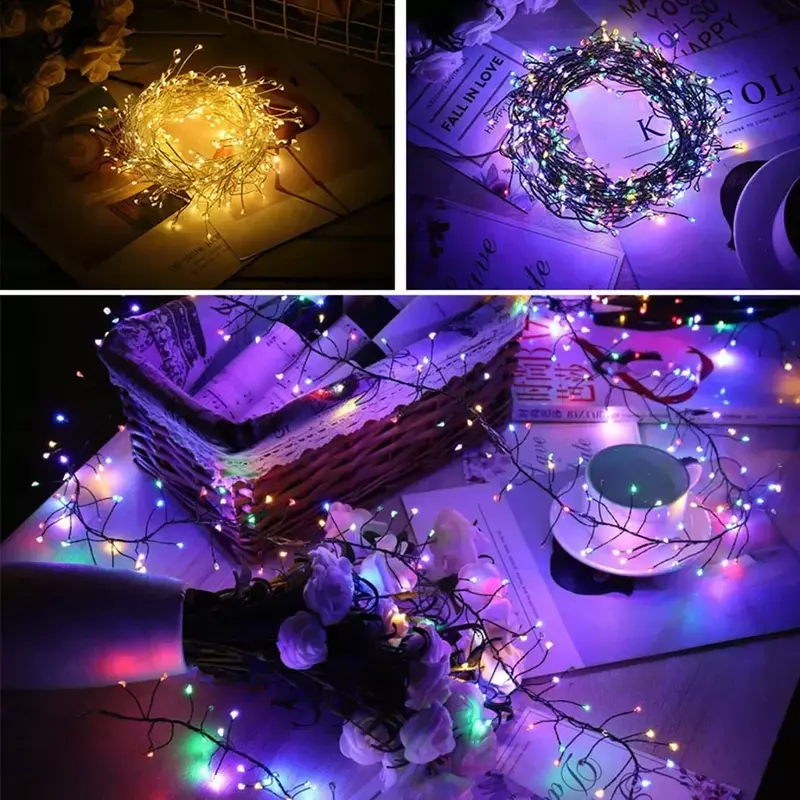 LED الجنية ضوء سلسلة للديكور نافذة ، عيد الميلاد الألعاب النارية ، في الهواء الطلق ، الزفاف ، الطرف ، 200 ، 400