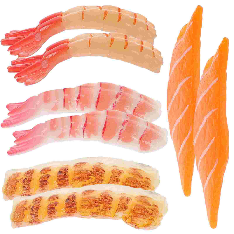 نموذج شرائح سمك السلمون الساشيمي المحاكاة ، نماذج طعام شرائح ، ديكورات طاولة نابضة بالحياة