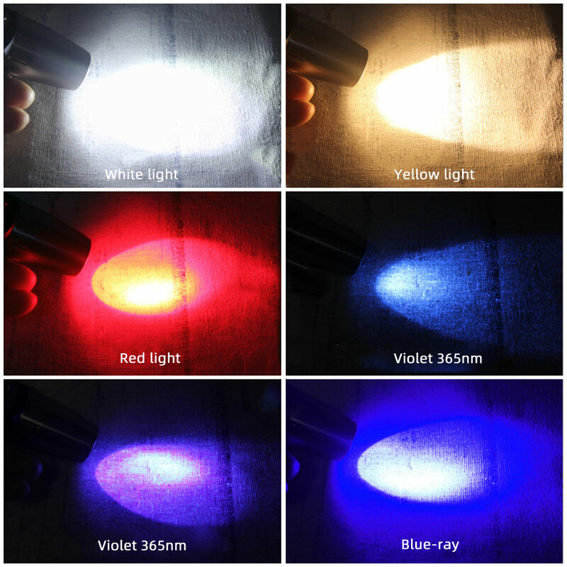 خبير اليشم تحديد الشعلة 6 المصابيح أبيض/أصفر/أحمر/أزرق/36nm/39nm الأشعة فوق البنفسجية مصباح يدوي الأشعة فوق البنفسجية الأحجار الكريمة والمجوهرات العنبر الكاشف