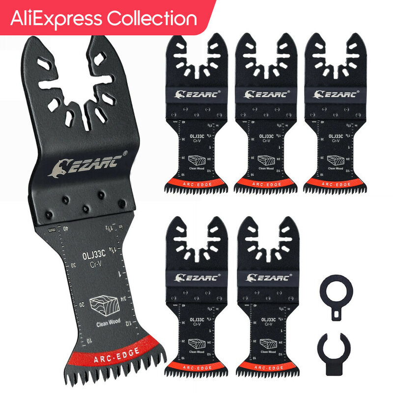 مجموعة AliExpress شفرة منشار ياباني متذبذب للأسنان EZARC ، شفرات متعددة الأدوات بحافة متذبذبة 5 شفرات نظيفة للخشب ،