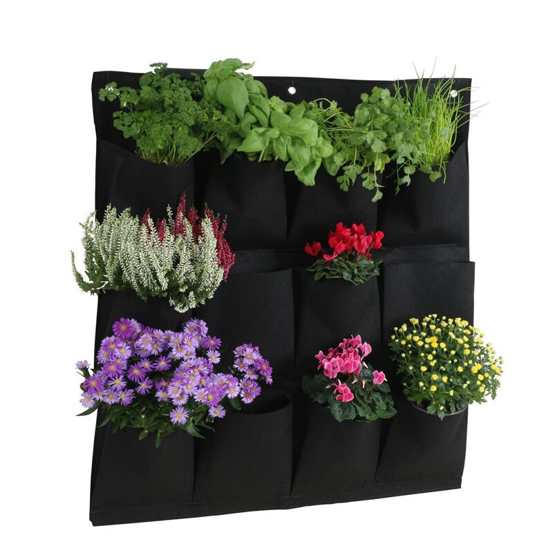 حقيبة زراعة للنباتات الخضراء بجيوب 24 حجم ، حقيبة زراعة عمودية للحديقة ، حقائب لزراعة الخضروات ، حقائب لزراعة الزهور