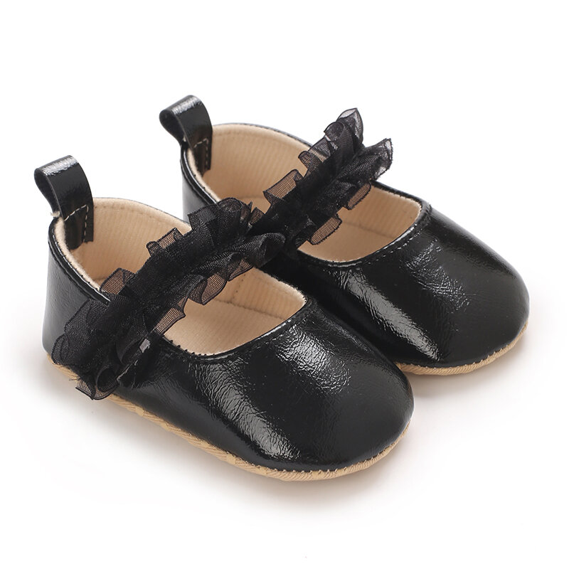 أول زوج من أحذية المشي للأطفال ، أحذية جلدية أنيقة للفتيات ، أحذية الأميرة ماري جين من الدانتيل