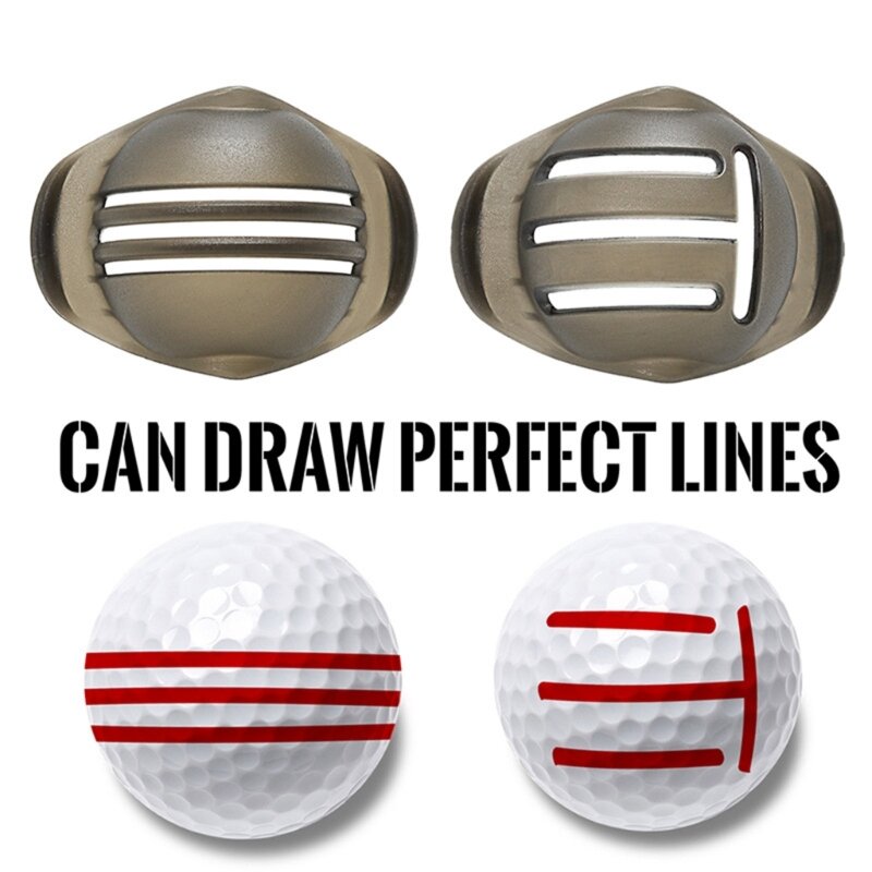كرة جولف محاذاة خط ماركر قالب رسم قالب رسم بطانة 180 درجة علامة محاذاة مجموعة أدوات مع قلم تحديد
