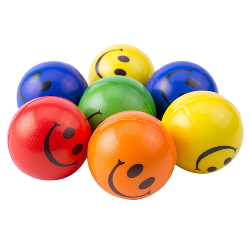 5 قطعة/الوحدة 6.3 سنتيمتر ابتسامة الوجه رغوة الكرة ضغط الإجهاد الكرة الإغاثة لعبة اليد المعصم ممارسة بولي Toy لعبة كرات للأطفال