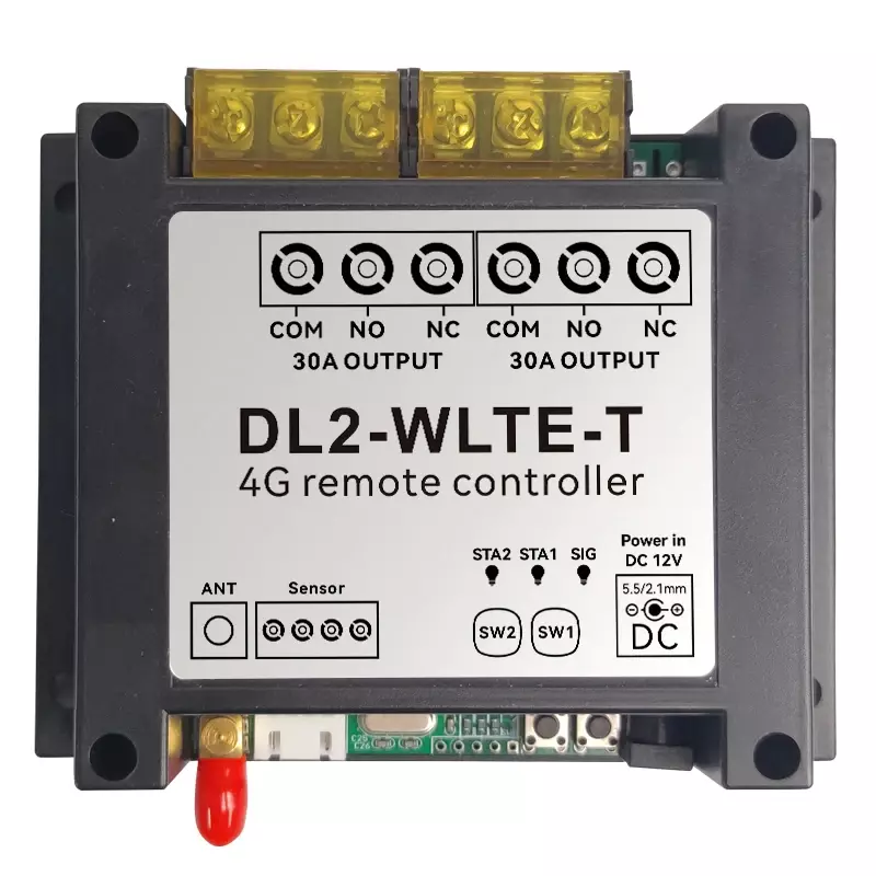 DL2-WLTE-TVC الذكية 4G LTE تحكم 30A كبير السلطة التتابع التبديل للمحرك على/قبالة الطلب SMS ويب APP التحكم في انقطاع التيار الكهربائي إنذار