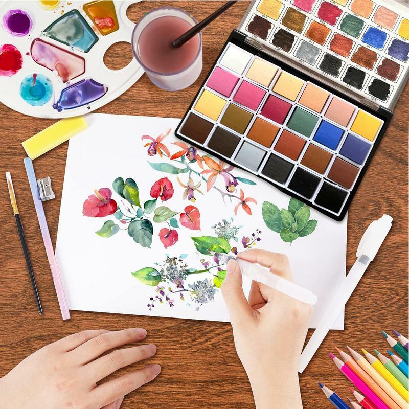 طقم رسم متعدد الوظائف ، رسم ألوان لامعة ، فن وحرف يدوية ، رسم يدوي ، 24 لونًا