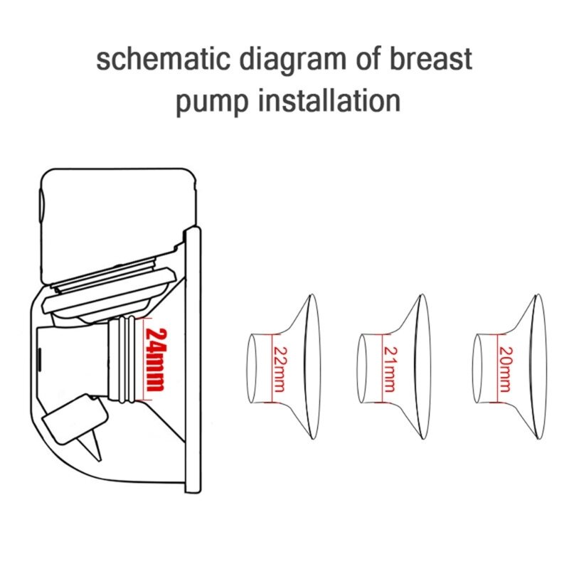 متعددة الاستخدامات مضخة الثدي شفة مرفق الحليب جامع 24 مللي متر متوافق عالمي تحويل مضخة الثدي محول إدراج