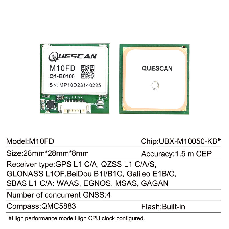 Quescan 28 مللي متر M10FD 10 هرتز وحدة بوصلة GPS Betaflight APM INAV Pixhawk GPS أجزاء NMEA ＆UBX GPS غاليليو بيدو GLONASS استقبال