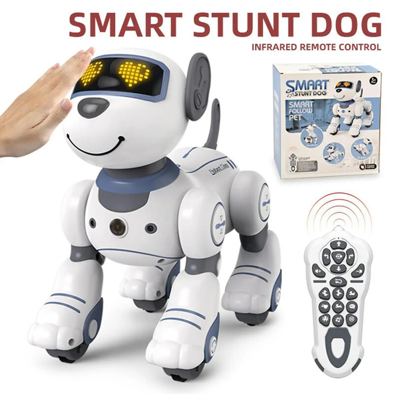 ألعاب ذكية جميلة لاسلكية للتحكم عن بعد روبوت جرو الكلب اللعب التفاعلية الروبوتية الحيوانات الأليفة للأطفال الصغار