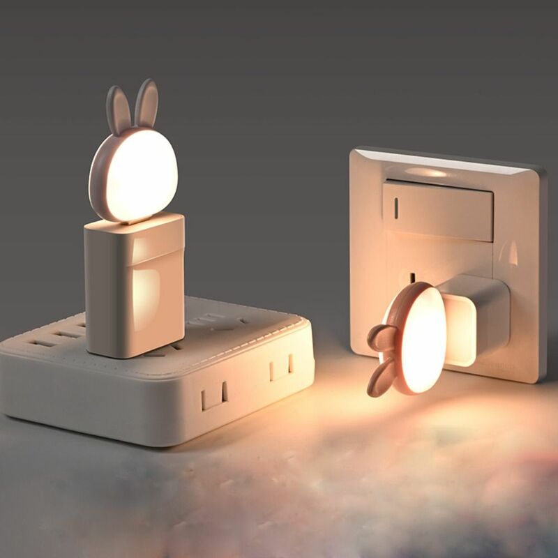 أرنب ذكي LED ضوء ليلي ، ضوء قراءة إبداعي صغير ، مصباح حائط USB محمول ، ديكور بجانب السرير