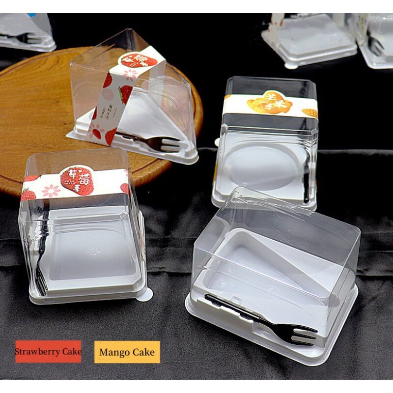 صندوق كعك ثلاثي ، تغليف منتجات غذائية بلاستيكية ، تغليف كعك C ، شريحة كيك ، حاوية كيك ، منتج مخصص