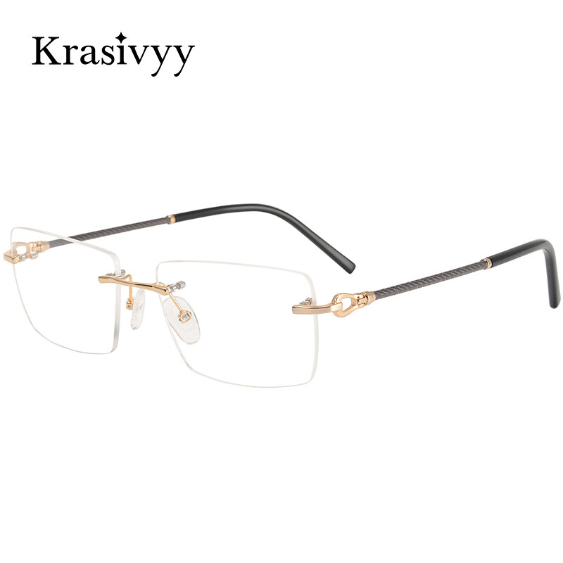 Krasivyy إطارات النظارات بدون إطار الرجال التيتانيوم عالية الجودة خفيفة مربع وصفة النظارات الذكور الكورية النظارات البصرية