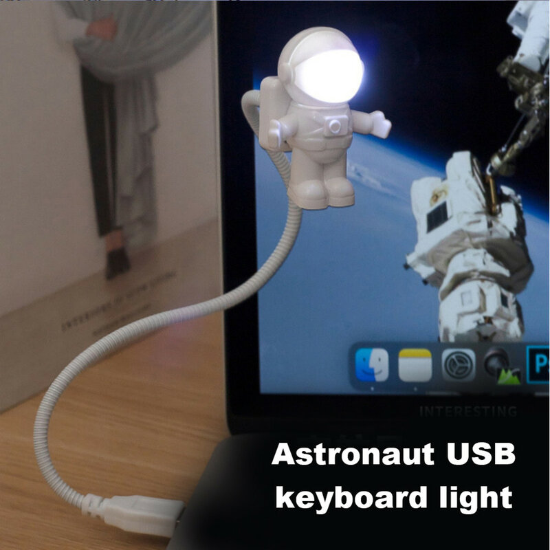 رائد فضاء USB ضوء الليل رائد فضاء USB LED ضوء قابل للتعديل ضوء الليل الأدوات للكمبيوتر الكمبيوتر مصباح الجدة رائد فضاء Usb مصباح
