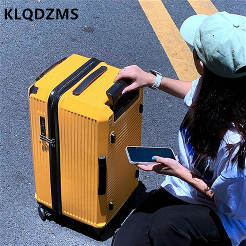 KLQDZMS طالب حقيبة تروللي بعجلات جديدة حقائب العجلات الصامتة 20 بوصة حقيبة الصعود المحمولة تصميم المتخصصة