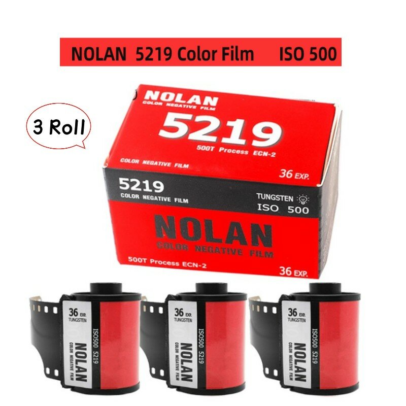 1/2/3 لفة نولان 5219 500T 135 لون الفيلم لفة الفيلم السلبي ECN2 معالجة ISO 500 36EXP/Roll