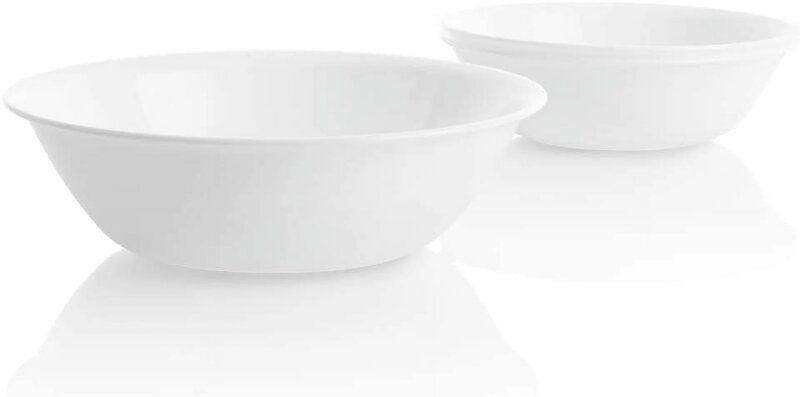 صقيع الشتاء وعاء تقديم أبيض ، 1-ربع ، مجموعة من 3