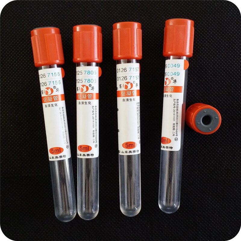 50 قطعة الطبية لا المضافة عادي أنبوب البلاستيك وعاء لجمع الدم أنبوب أنابيب اختبار الدم العادي 10 مللي PRF أنبوب