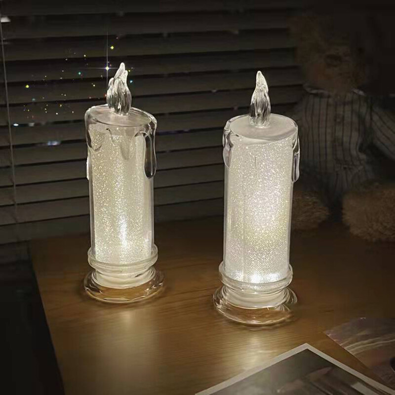 LED شمعة ليلة ضوء رومانسية أضواء ليلية ديكور غرفة نوم غرفة أضواء الديكور عيد الحب مطعم بار جو مصباح