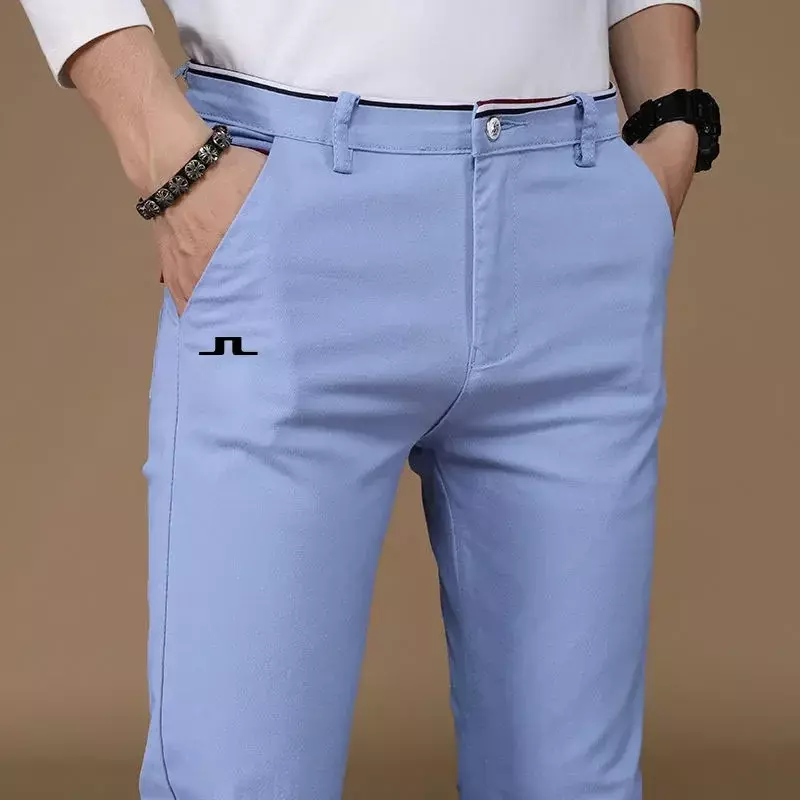 الرجال J Lindeberg جولف السراويل ، صغيرة مستقيم كم الملابس ، تنوعا الأعمال Pants غير رسمية ، الصيف موضة