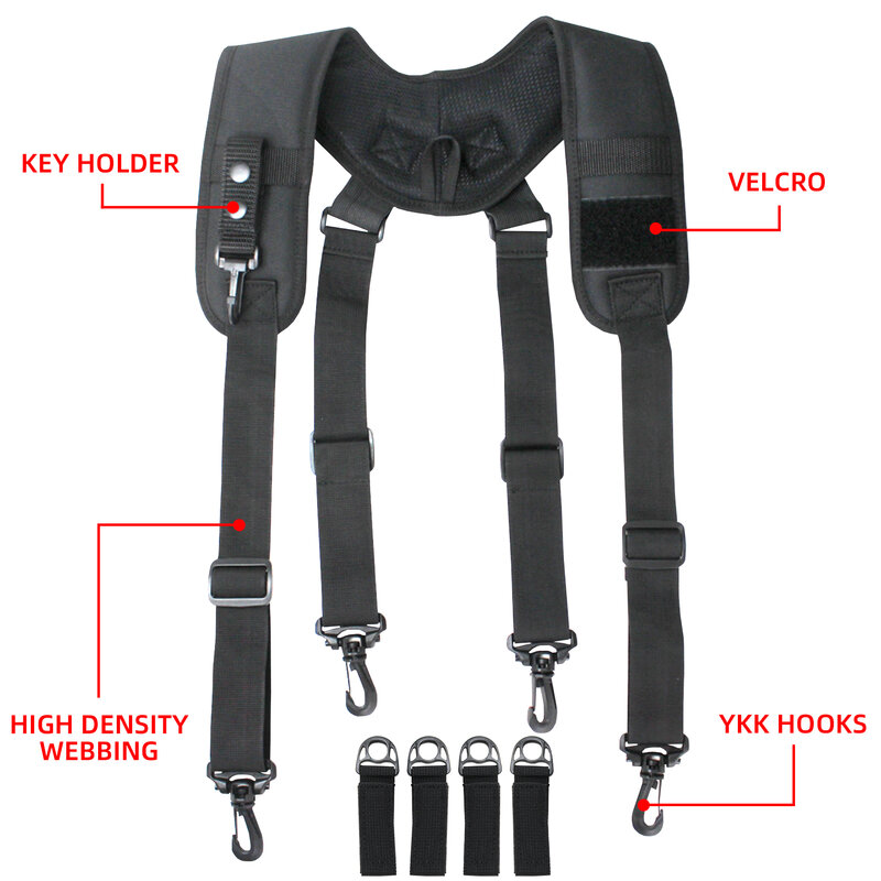 التكتيكية واجب حزام تسخير الحمالات مبطن أداة حزام الحمالات مبطن قابل للتعديل الحمالات (مع حامل مفتاح)