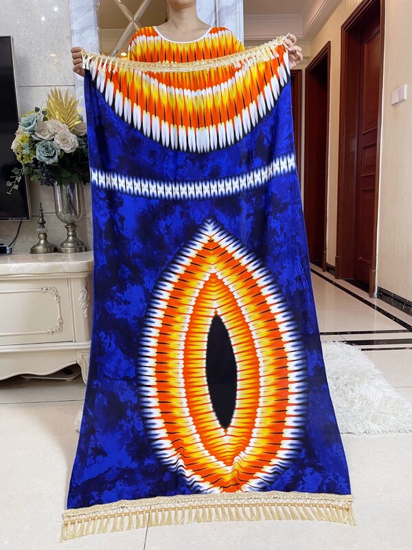 فستان قطن فضفاض للنساء المسلمات ، عباية إريقية ، داشيكي ، طباعة أزهار ، أكمام قصيرة ، مع وشاح كبير ، تصميم جديد