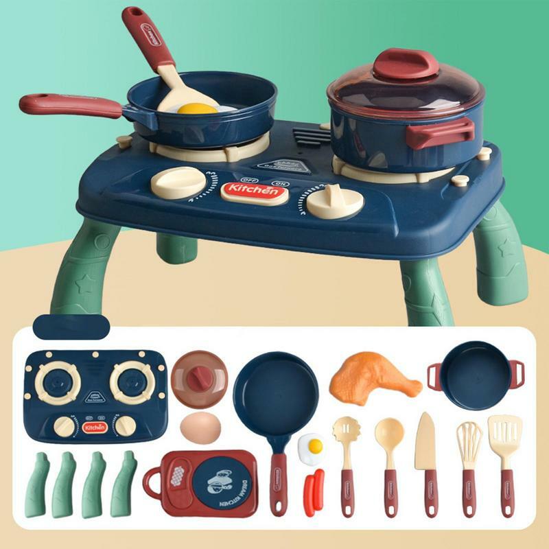 مجموعة ألعاب المطبخ المناسبة للأطفال ، ألعاب تجهيزات المطابخ ، مجموعة أدوات الطعام ، الأواني والمقالي ، أواني ، طفل صغير ، 19 قطعة