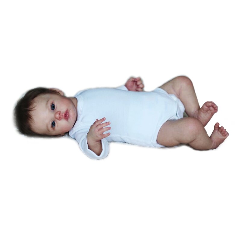 BZDOLL 48 سنتيمتر لينة سيليكون تولد من جديد دمية طفل مع نسيج الرخام ثلاثية الأبعاد الجلد الأوردة مرئية ، 19 بوصة واقعية لعبة بيبي الوليد Boneca