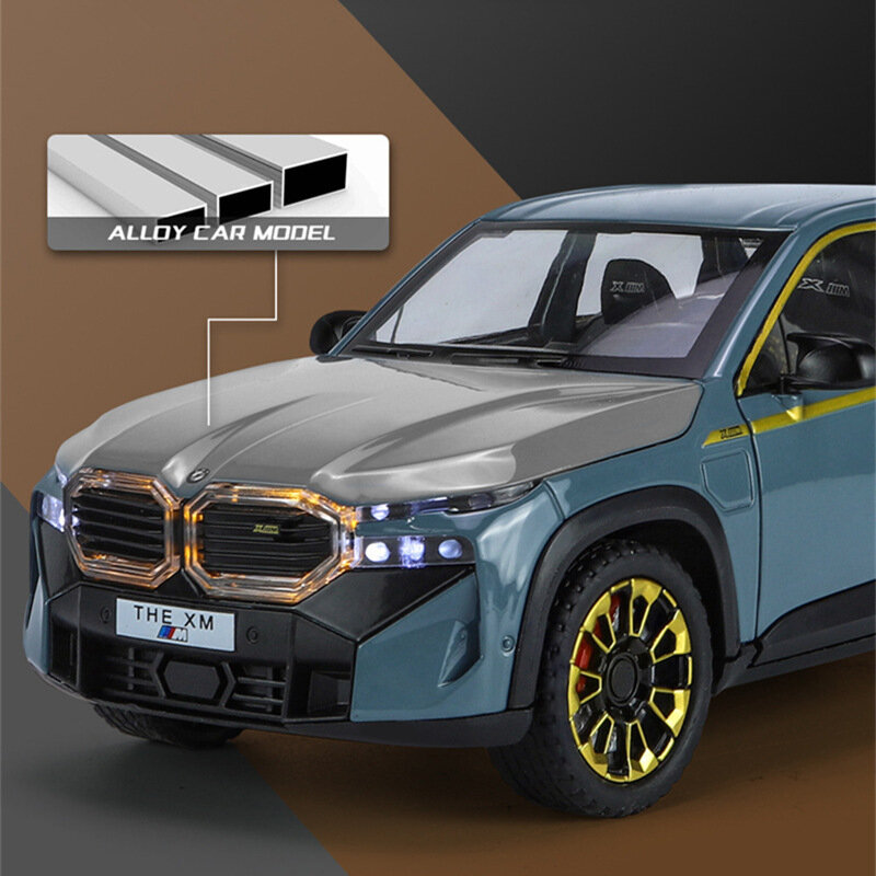 سيارة رياضية طراز BMW XM SUV من سبيكة معدنية ، طراز Diecast ، نموذج مركبات ، محاكاة ، مجموعة صوت وإضاءة ، هدية لعبة للأطفال ، 1:24