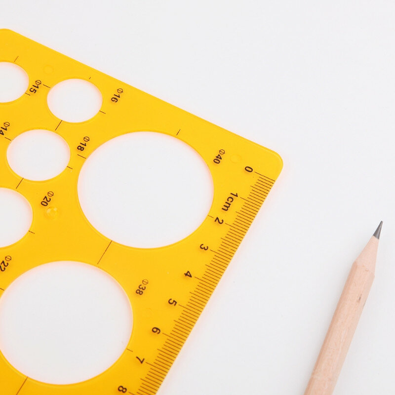 1 قطعة K الراتنج الدوائر قالب هندسي حاكم Stencil الرسم قياس أداة الطلاب تصميم جديد