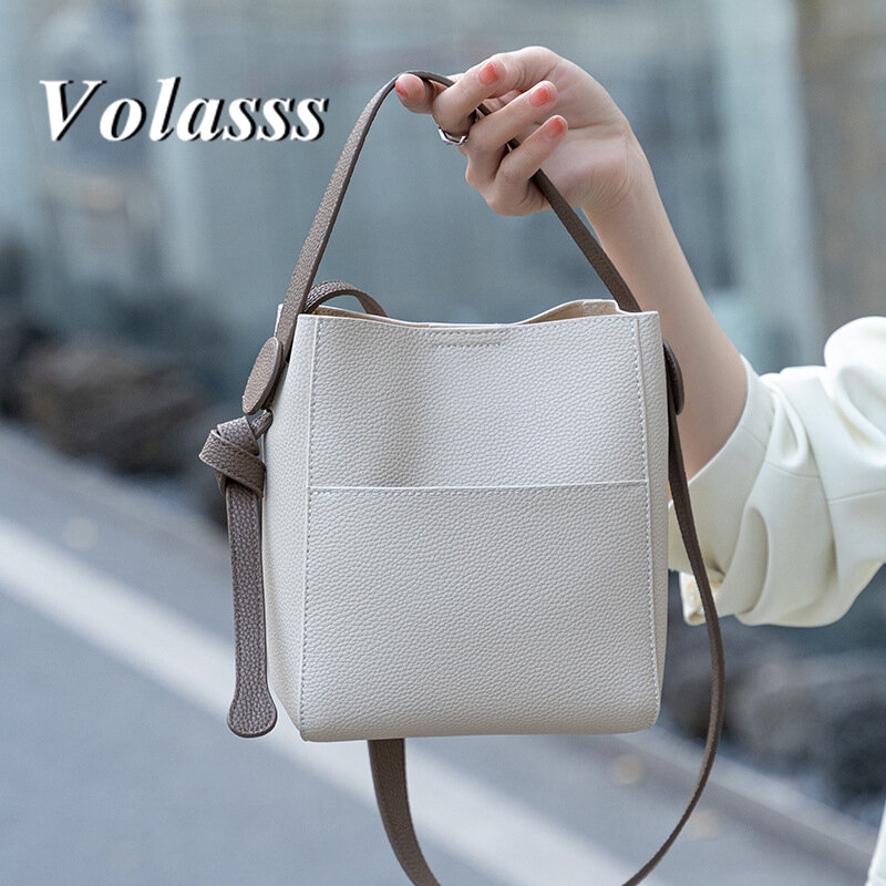 Volasss-حقيبة يد فاخرة من جلد البقر للنساء ، جلد طبيعي ، حقائب كتف ، سعة كبيرة ، محافظ متقاطعة مع الجسم ، أنثى ، جديدة
