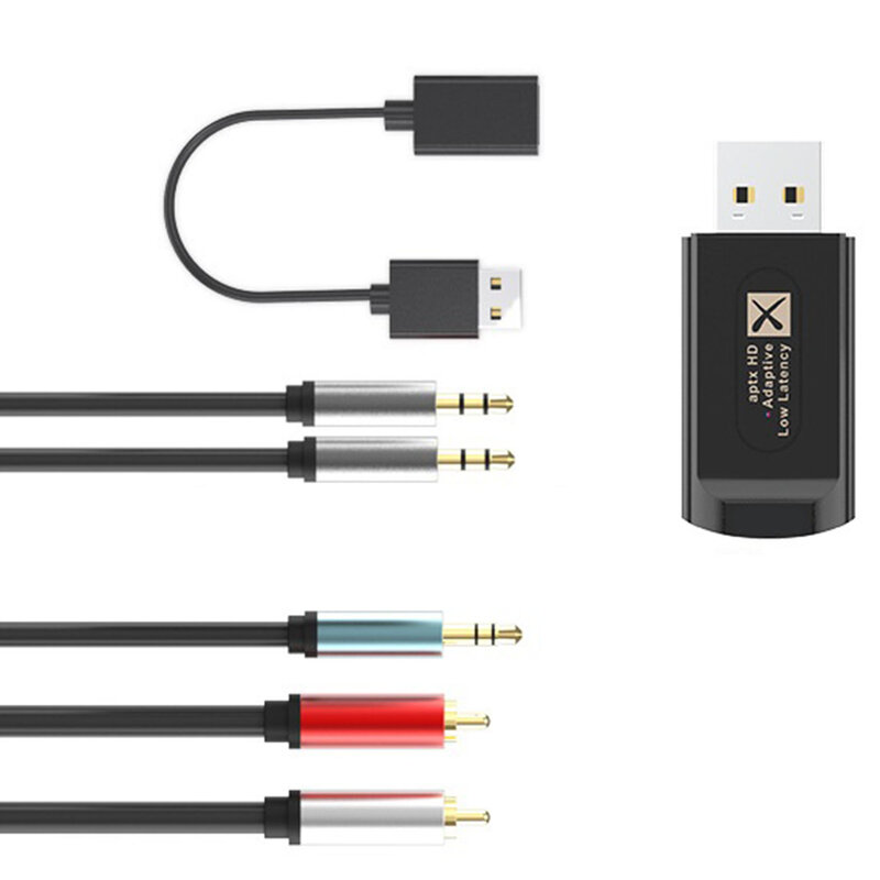 جهاز إرسال صوت بالبلوتوث USB ، محول APTX قابل للتبديل ، دعم 1 إلى 2 ، بدون سائق ، من من من من من من x ، إلى x ، منفذ PS4 ، E