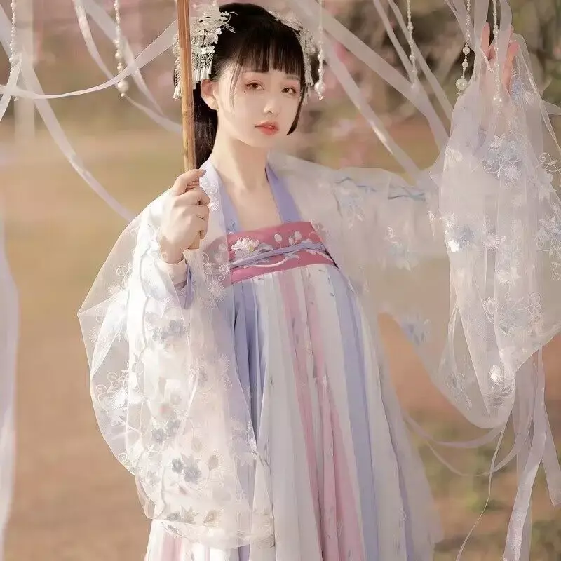 فستان رقص هانفو صيني تقليدي للنساء ، تأثيري ، زي خرافي ، سلالة الأغاني القديمة ، مقاس كبير ، XL
