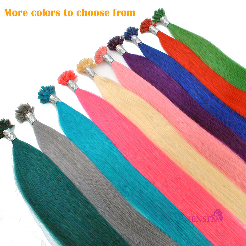 وصلات شعر بشري على التوالي ، 22 بوصة ، كيراتين ، 0.5 جم ، حبلا ، صالون للنساء ، مجموعة متنوعة من الألوان
