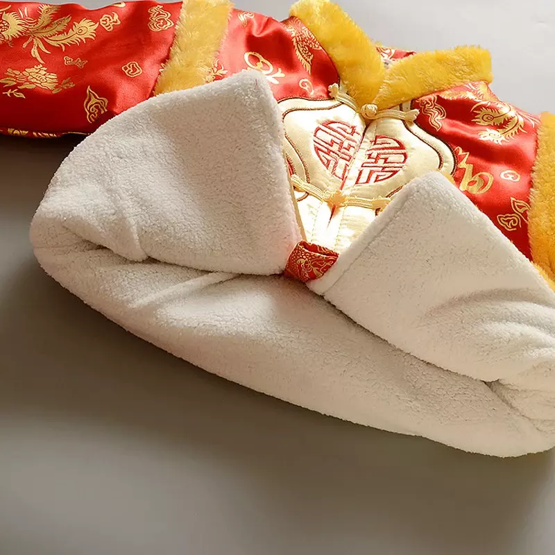 تانغ دعوى الصينية التقليدية زي لحديثي الولادة طفل الفتيان الفتيات التطريز الشتاء الأحمر السنة الجديدة هدية عيد ميلاد عيد الميلاد الأحذية