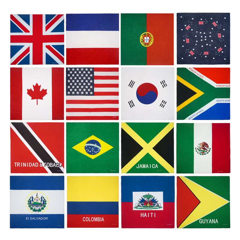العلم الوطني نمط باندانا ، تشغيل والرقص عقال ، 100% القطن ، المملكة المتحدة ، كوريا ، البرازيل ، المكسيك ، فرنسا العلم وشاح ، الهيب هوب الحجاب