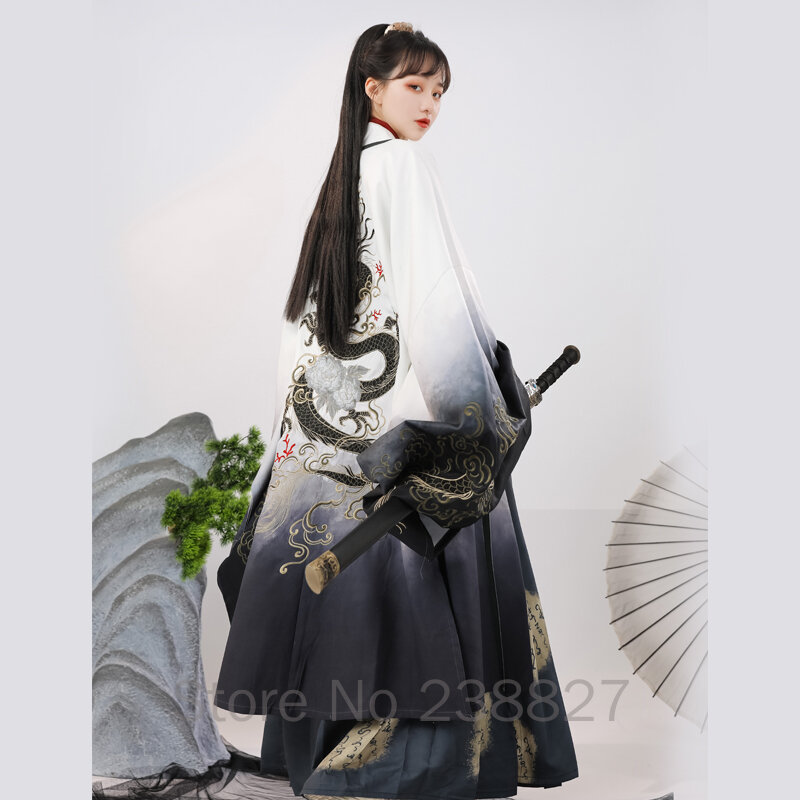 Hanfu Dresses Women's Traditional Chines Wei Jin Dynasty Cross Neck Wide Sleeve Princess Hanfu Dance Costumes Swordsman Clothing