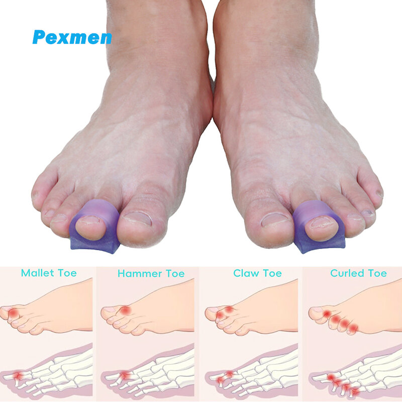 Pexmen مطرقة اصبع القدم مستقيم ، مصحح Hammertoe لمنحنية ملتوية منحنية ومخلبية أصابع القدم ، ووقف التداخل وفرك ، 2 4 10 قطعة