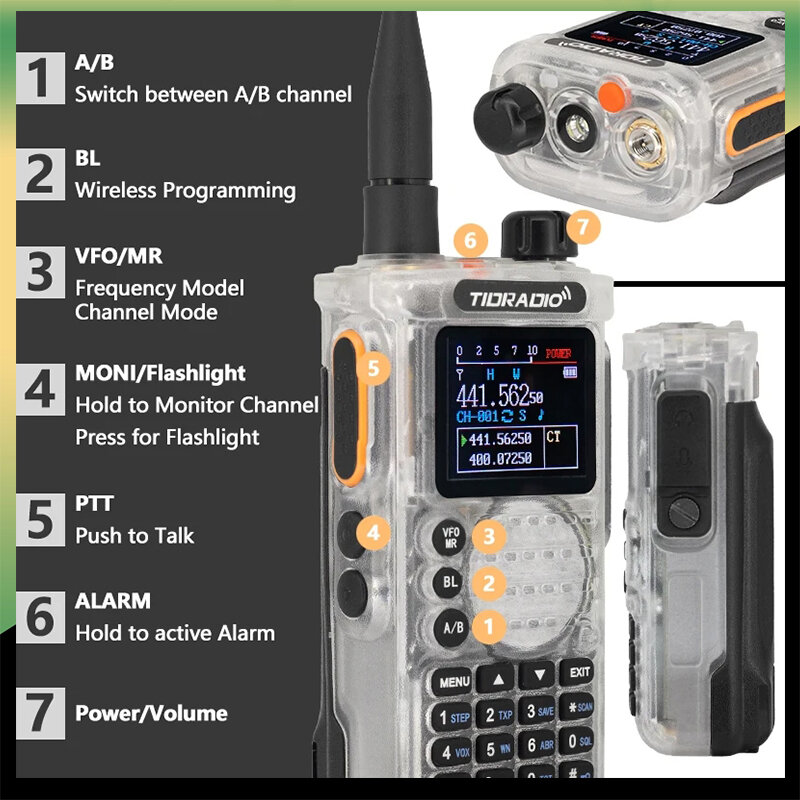 TIDRADIO-Talkie 10W تطبيق اتصال طويل المدى للهاتف ، برمجة لاسلكية ، طاقة عالية ، VHF ، UHF ، wam راديو اتجاهين ، TD H8